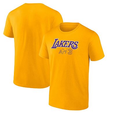 Men's Fanatics Branded Anthony Davis Gold Los Angeles Lakers Name & Number T-Shirt