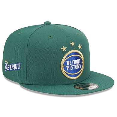 Men's New Era  Hunter Green Detroit Pistons 2022/23 City Edition  Official 9FIFTY Snapback Adjustable Hat