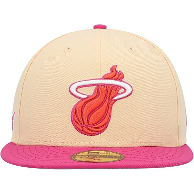 Men's New Era Orange/Pink Miami Heat Passion Mango 59FIFTY Fitted Hat