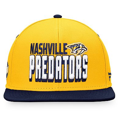 Men's Fanatics Branded Gold/Navy Nashville Predators Heritage Retro Two-Tone Snapback Hat