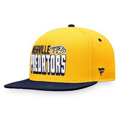 Men's Fanatics Branded Gold/Navy Nashville Predators Heritage Retro Two-Tone Snapback Hat