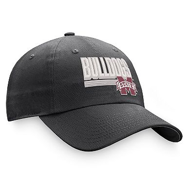 Men's Top of the World Charcoal Mississippi State Bulldogs Slice Adjustable Hat
