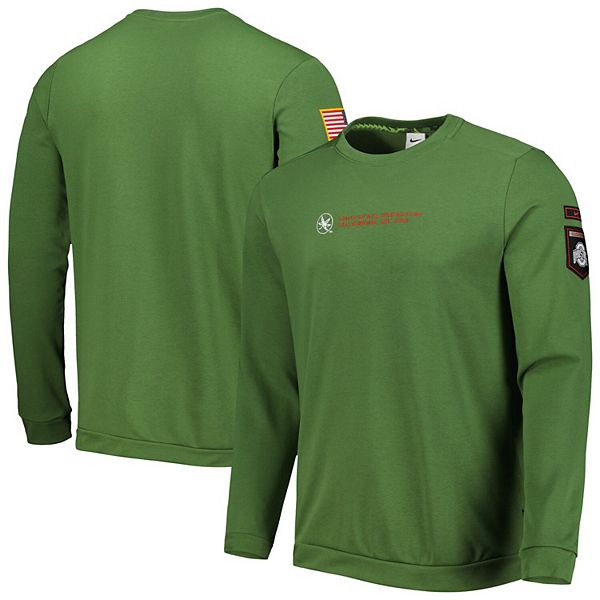 Men's Nike Olive Ohio State Buckeyes Military Pullover Sweatshirt