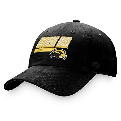 Men's Top of the World Black Southern Miss Golden Eagles Slice Adjustable Hat