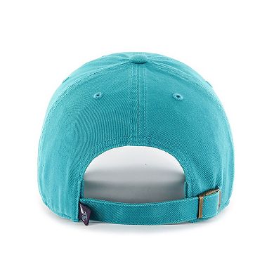Men's '47 Teal Charlotte Hornets Team Logo Clean Up Adjustable Hat