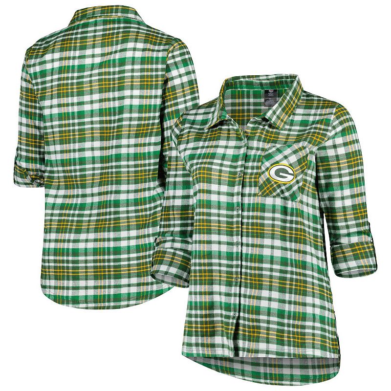 Womens Concepts Sport Green Green Bay Packers Plus Size Mainstay Flannel F