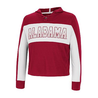 Girls Youth Colosseum Crimson Alabama Crimson Tide Galooks Hoodie Lace-Up Long Sleeve T-Shirt