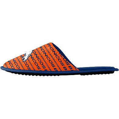 Youth FOCO Denver Broncos Scuff Wordmark Slide Slippers