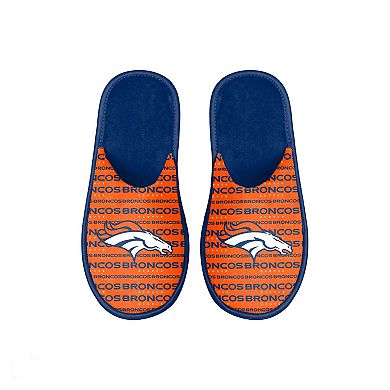 Youth FOCO Denver Broncos Scuff Wordmark Slide Slippers