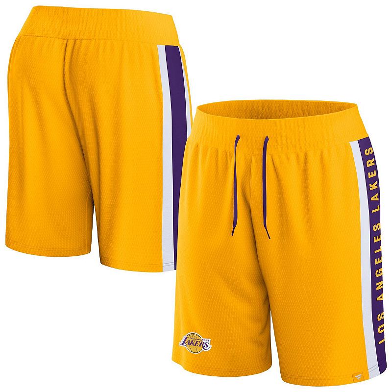 UPC 726656000521 product image for Men's Fanatics Branded Gold Los Angeles Lakers Referee Iconic Mesh Shorts, Size: | upcitemdb.com