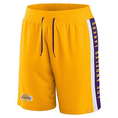 Men's Fanatics Branded Gold Los Angeles Lakers Referee Iconic Mesh Shorts