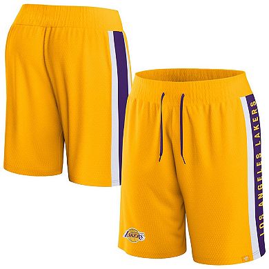 Men's Fanatics Branded Gold Los Angeles Lakers Referee Iconic Mesh Shorts