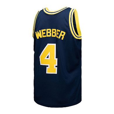 Men's Mitchell & Ness Chris Webber Navy Michigan Wolverines 1991-92 College Vault Player Swingman Jersey
