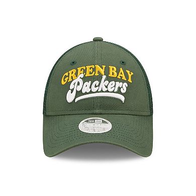 Women's New Era   Green Green Bay Packers Team Trucker 9FORTY Snapback Hat