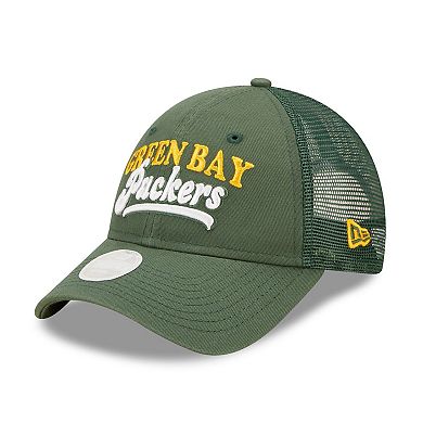 Women's New Era   Green Green Bay Packers Team Trucker 9FORTY Snapback Hat