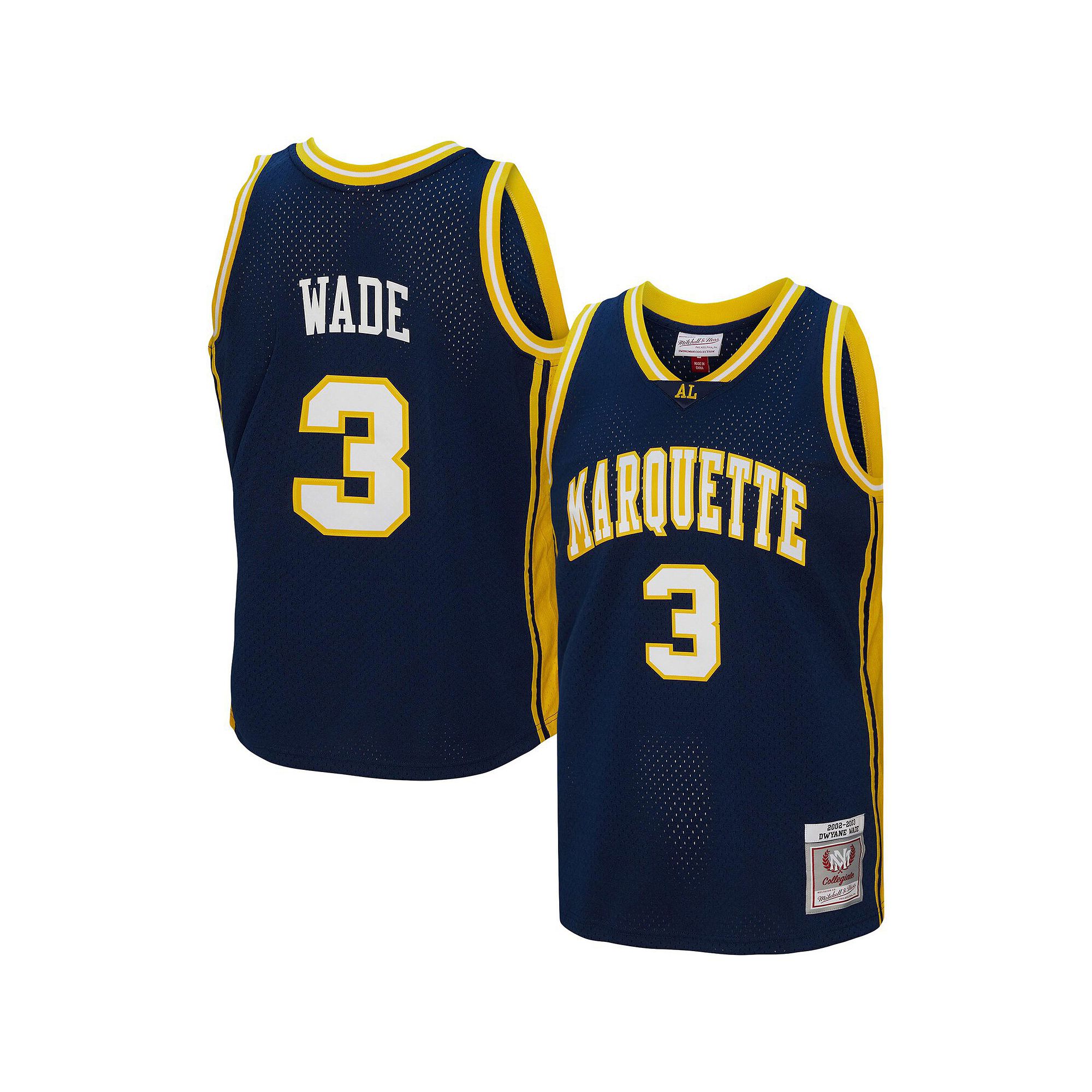 Mens Mitchell & Ness Dwyane Wade Navy Marquette Golden Eagles Player Swing