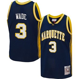Men's Mitchell & Ness Dwyane Wade Navy Marquette Golden Eagles Player Swingman Jersey