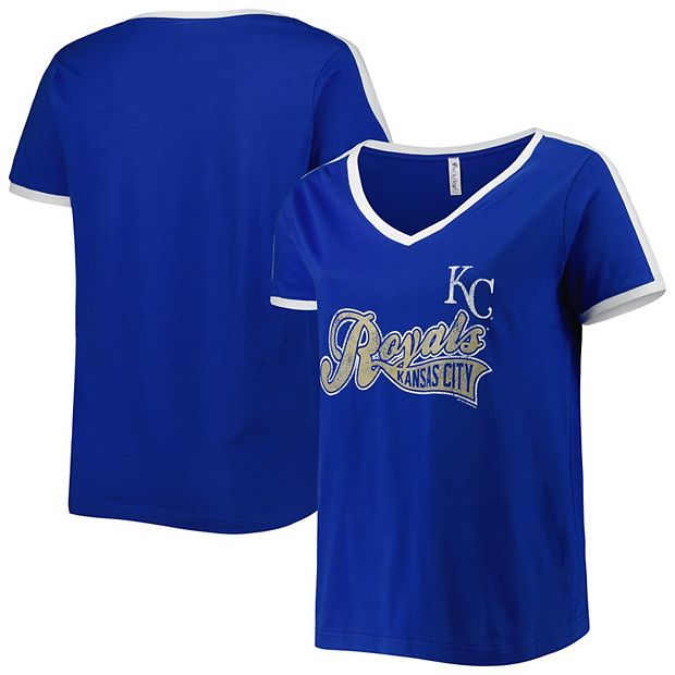 Kansas City Royals Soft as a Grape Women's Plus Size V-Neck T-Shirt