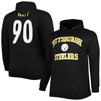 Men's T.J. Watt Black Pittsburgh Steelers Big & Tall Fleece Name & Number Pullover Hoodie