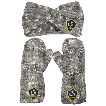 Women's ZooZatz LA Galaxy Marled Headband and Mittens Set