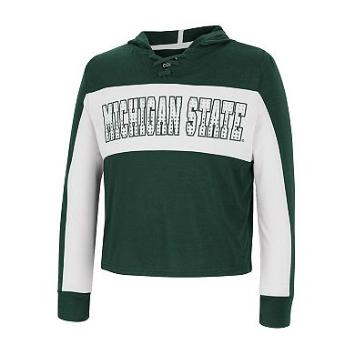 Girls Youth Colosseum Green Michigan State Spartans Galooks Hoodie Lace-Up Long Sleeve T-Shirt