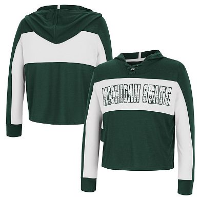 Girls Youth Colosseum Green Michigan State Spartans Galooks Hoodie Lace-Up Long Sleeve T-Shirt