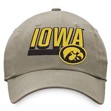 Men's Top of the World Khaki Iowa Hawkeyes Slice Adjustable Hat