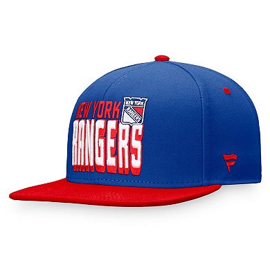 Men's Fanatics Branded Blue/Red New York Rangers Heritage Retro Two-Tone Snapback Hat