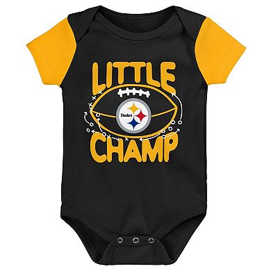 Newborn & Infant Black/Gold Pittsburgh Steelers Little Champ Three ...