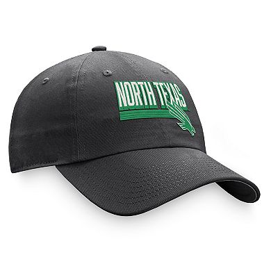 Men's Top of the World Charcoal North Texas Mean Green Slice Adjustable Hat