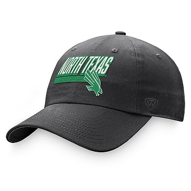 Men's Top of the World Charcoal North Texas Mean Green Slice Adjustable Hat