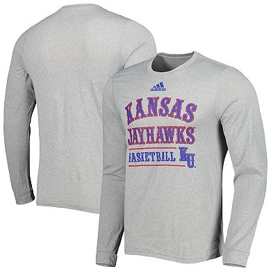 Men's adidas Heather Gray Kansas Jayhawks Alternate Uniform AEROREADY ...