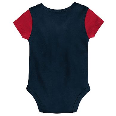 Newborn & Infant Navy/Red Houston Texans Little Champ Three-Piece Bodysuit Bib & Booties Set