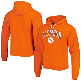 Men's League Collegiate Wear Orange Clemson Tigers Arch Essential Fleece Pullover Hoodie
