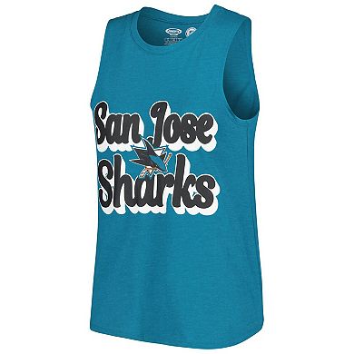 Women's Concepts Sport Teal/Black San Jose Sharks Meter Muscle Tank Top & Pants Sleep Set
