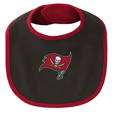 Newborn & Infant Red/Black Tampa Bay Buccaneers Little Champ Three-Piece Bodysuit Bib & Booties Set