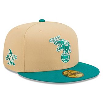 Men's New Era Natural/Teal Oakland Athletics Mango Forest 59FIFTY fitted hat