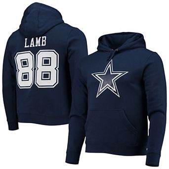 Men's CeeDee Lamb Navy Dallas Cowboys Big & Tall Fleece Name & Number Pullover Hoodie
