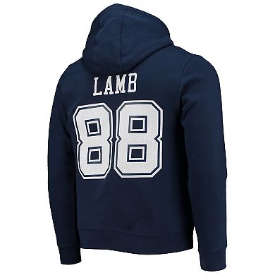 Men's CeeDee Lamb Navy Dallas Cowboys Big & Tall Fleece Name & Number Pullover Hoodie