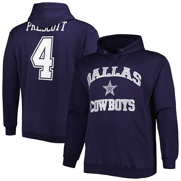 Men's Dak Prescott Navy Dallas Cowboys Big & Tall Fleece Name