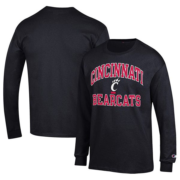 Men's Champion Gray Cincinnati Bearcats Icon Logo Basketball Jersey Long  Sleeve T-Shirt