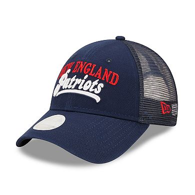 Women's New Era   Navy New England Patriots Team Trucker 9FORTY Snapback Hat