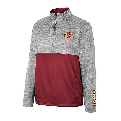 Men's Colosseum Gray Iowa State Cyclones John Half-Zip Jacket