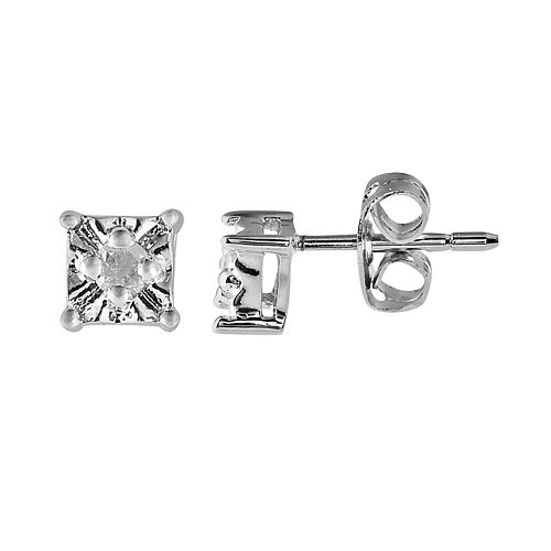1 10 ct tw diamond sterling silver earrings