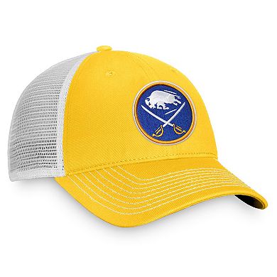Men's Fanatics Branded Gold/White Buffalo Sabres Core Primary Trucker Snapback Hat
