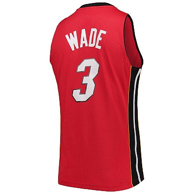 Men's Mitchell & Ness Dwyane Wade Red Miami Heat Big & Tall Hardwood Classics 2005-06 Swingman Jersey