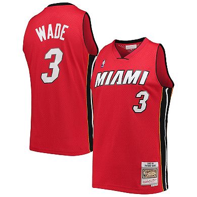 Men's Mitchell & Ness Dwyane Wade Red Miami Heat Big & Tall Hardwood Classics 2005-06 Swingman Jersey