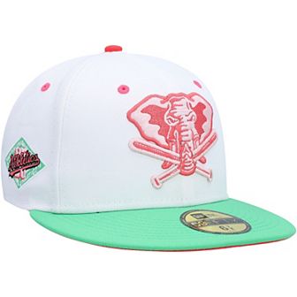 Men's New Era White/Green Oakland Athletics Alternate Logo Watermelon Lolli 59FIFTY Fitted Hat