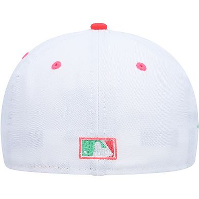 Men's New Era White/Green Oakland Athletics Alternate Logo Watermelon Lolli 59FIFTY Fitted Hat