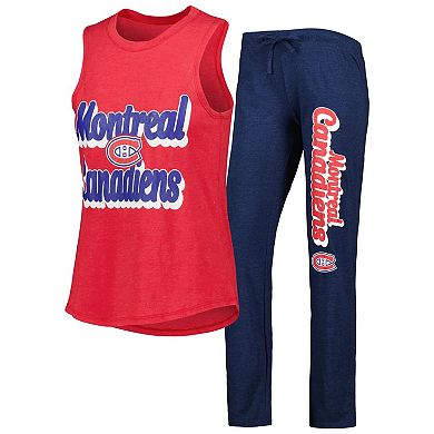 Women's Concepts Sport Heather Red/Heather Navy Montreal Canadiens Meter Muscle Tank Top & Pants Sleep Set